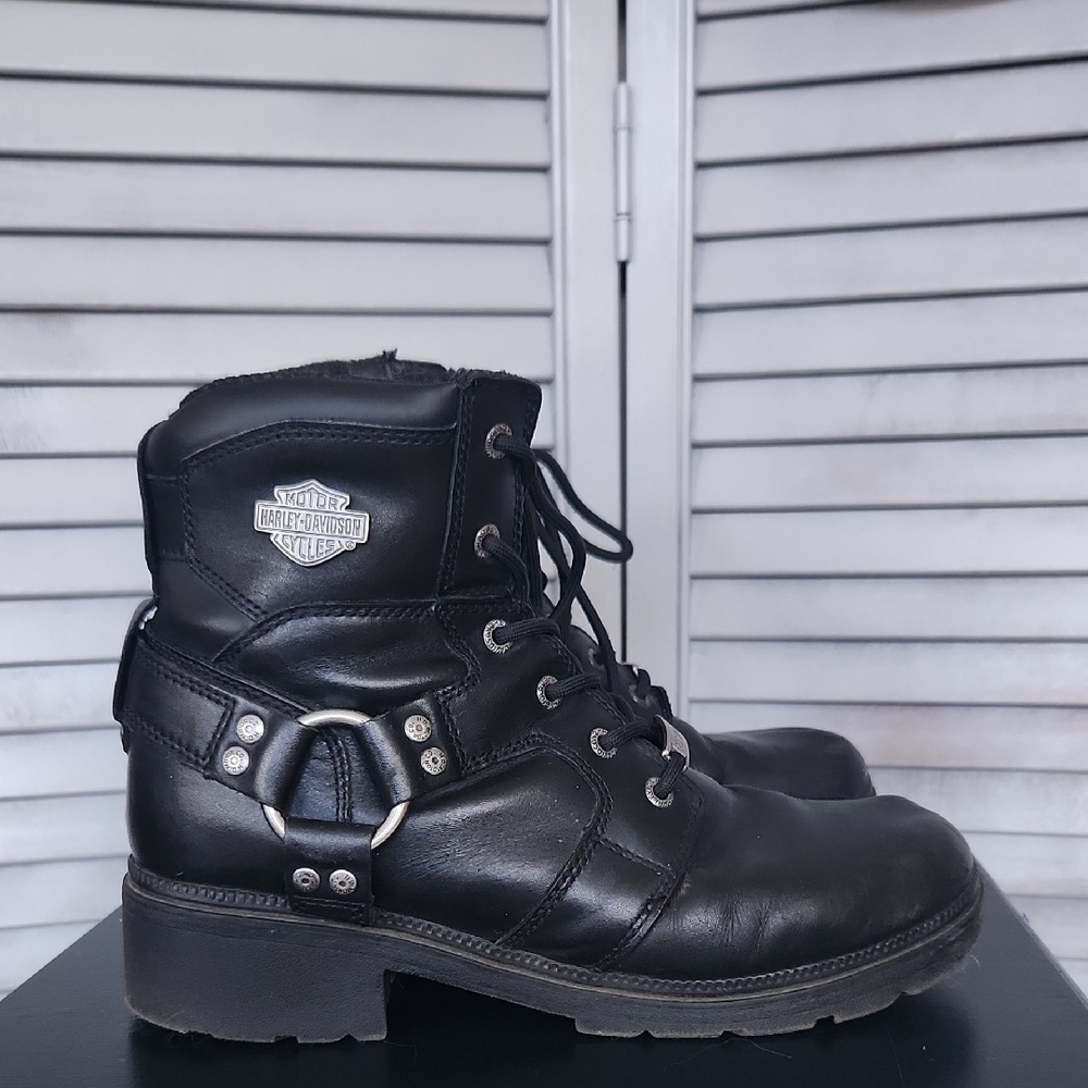 Harley Davidson Jocelyn Boots D83775 Black Moto Bikercore Leather Classic